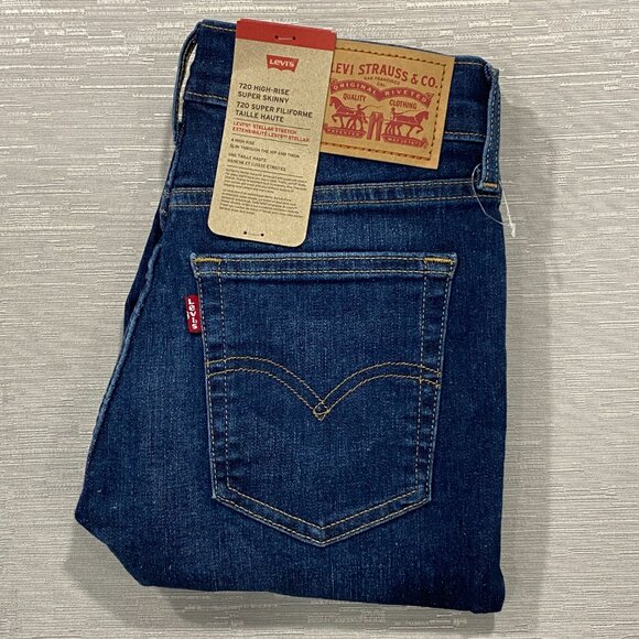 Levis 720 Jeans Womens 27 x 28 High Rise Super Skinny Medium Wash Stretch Denim - Picture 4 of 14